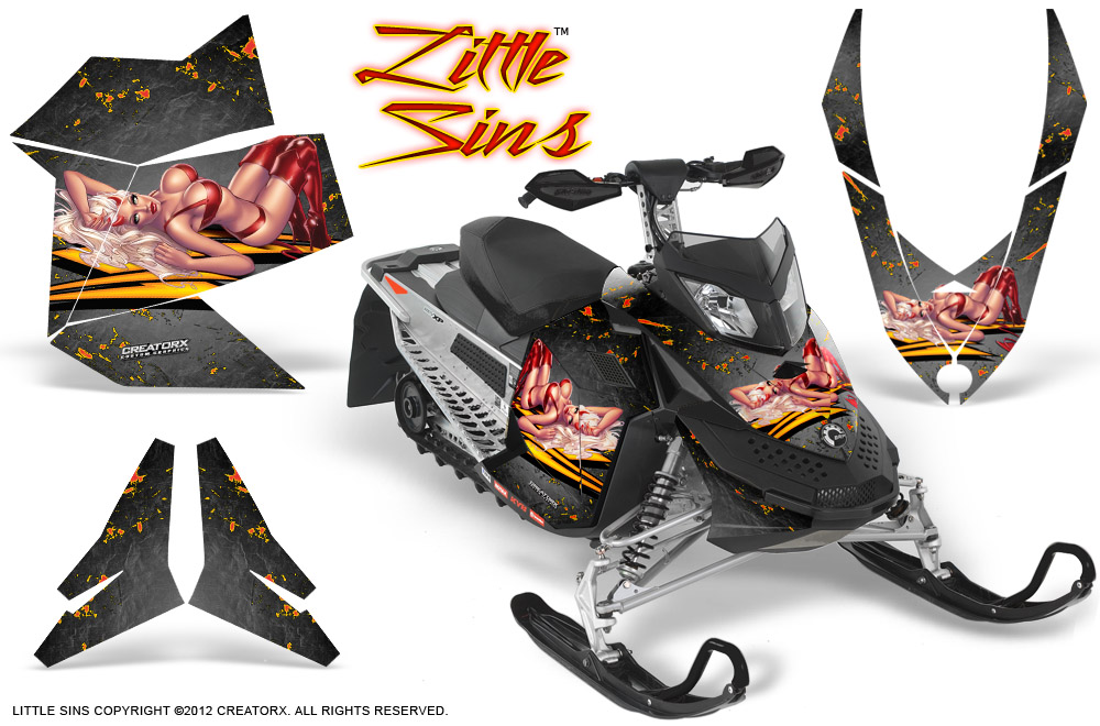 Skidoo REV XP Graphics Kit Little Sins Silver